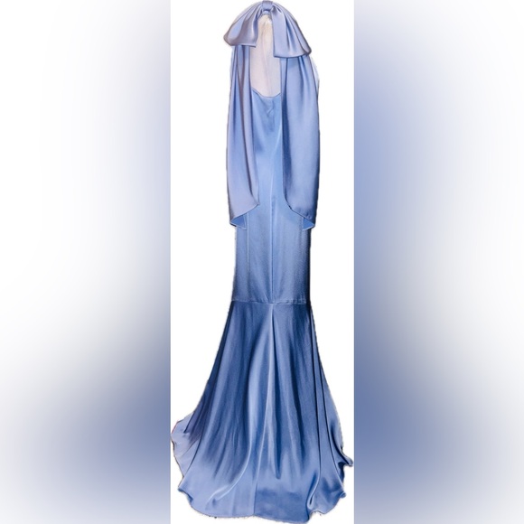 NWT Aidan Mattox SZ 6 lavender floor length mermaid one shoulder style gown - Picture 2 of 8